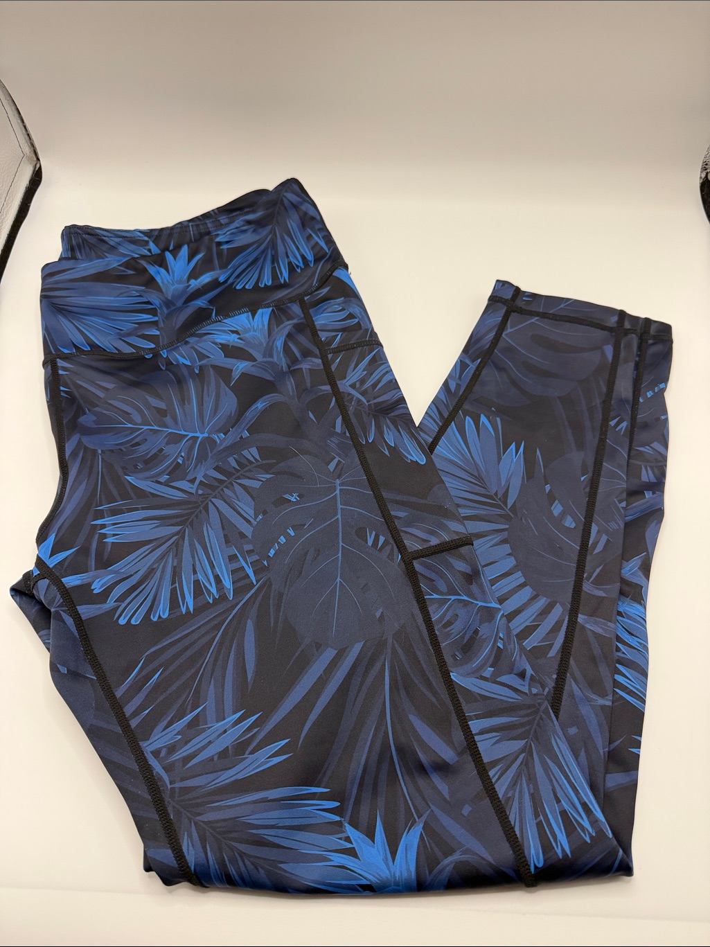 Cvg Constantly Varied Gear Summer Nights Blue Black Tropical Print Leggings Xxl